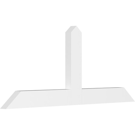 Ekena Millwork Portland Architectural Grade PVC Gable Bracket, 48"W x 20"H x 2"D x 4"F, 10/12 Pitch GBP048X20X0204POR00